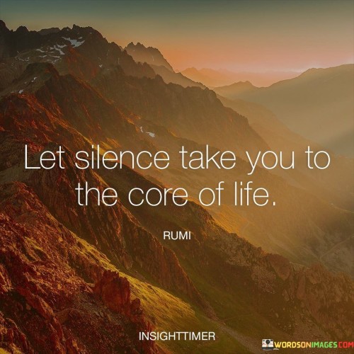 Let Silence Take You To The Core Of Life Quotes