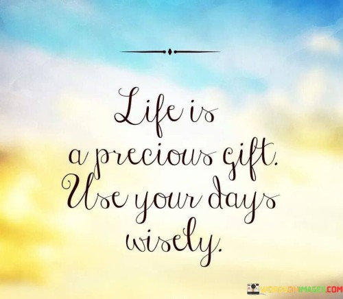 Life Is A Precious Gift Use Your Days Wisely Quotes