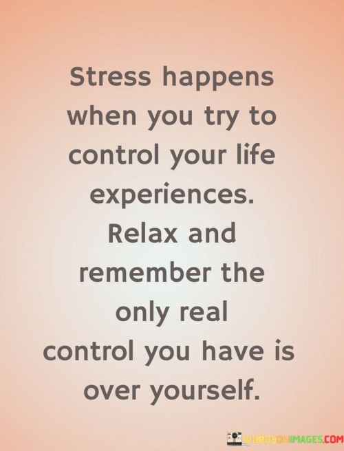 Stress Happens When You Try To Control Your Life Quotes