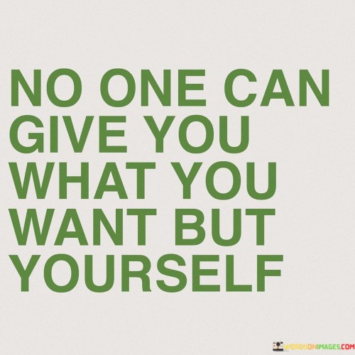 No One Can Give You What You Want But Yourself Quotes