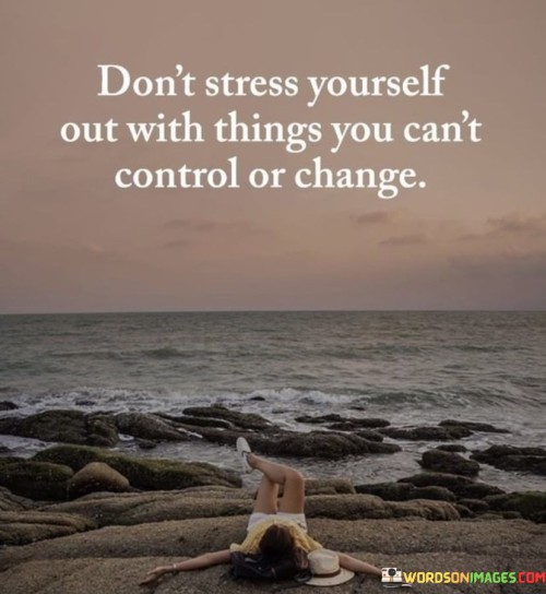 Don't Stress Yourself Out With Things You Can't Control Or Change Quotes