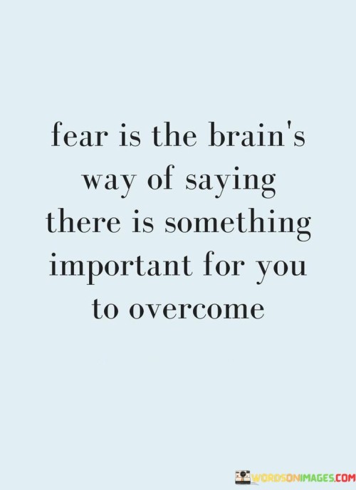 Fear Is The Brain's Way Of Saying There Is Something Quotes