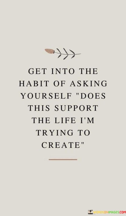 Get Into The Habit Of Asking Yourself Does This Support Quotes