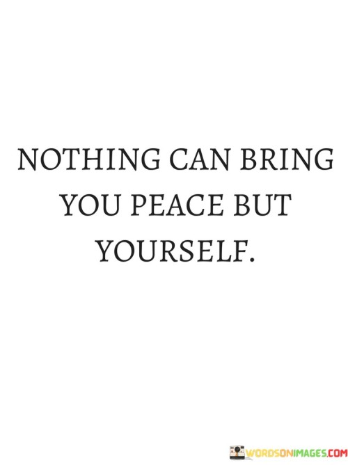 Nothing Can Bring You Peace But Yourself Quotes