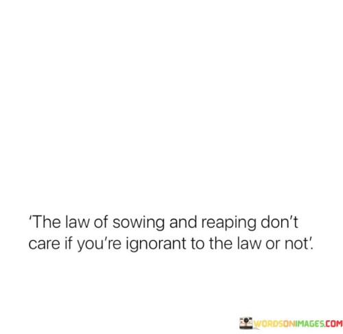 The Law Of Sowing And Reaping Don't Care If You're Ignorant Quotes