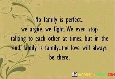 No Family Is Perfect We Argue We Fight We Even Stop Quotes