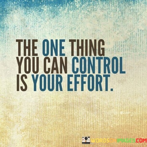 The One Thing You Can Control Is Your Effort Quotes