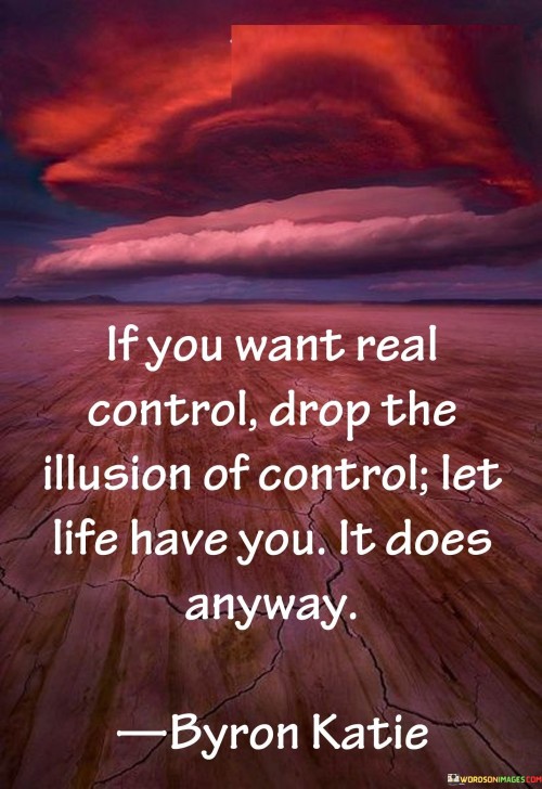 If You Want Real Control Drop The Illusion Of Control Let Life Have You Quotes