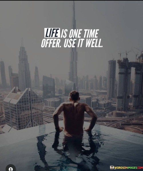 Life Is One Time Offer Use It Well Quotes