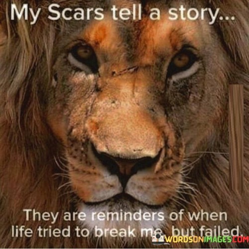 My Scars Tell A Story They Are Reminders Of When Life Tried Quotes