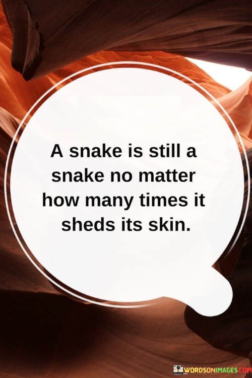 A Snake Is Still A Snake No Matter How Many Times It Sheds Its Skin Quotes