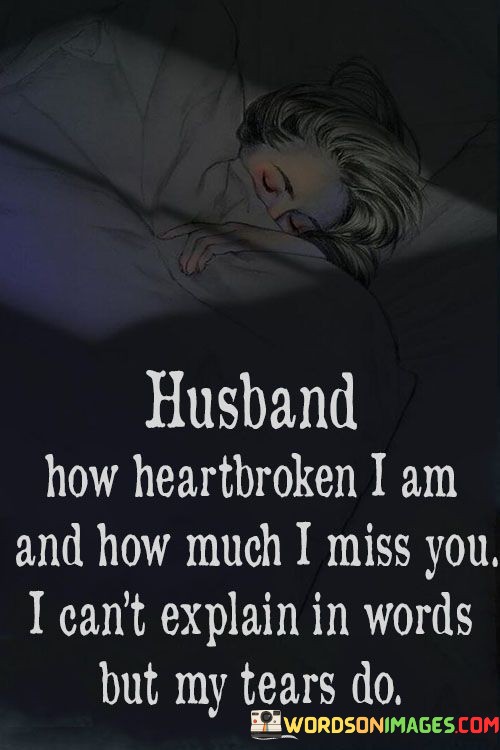 Husband Hoe Heartbroken I Am And How Much I Miss You I Can't Explain Quotes