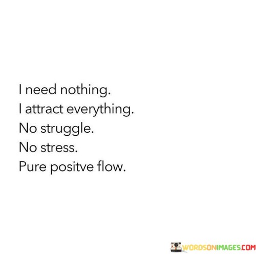 I Need Nothing I Attract Everything No Struggle No Stress Quotes