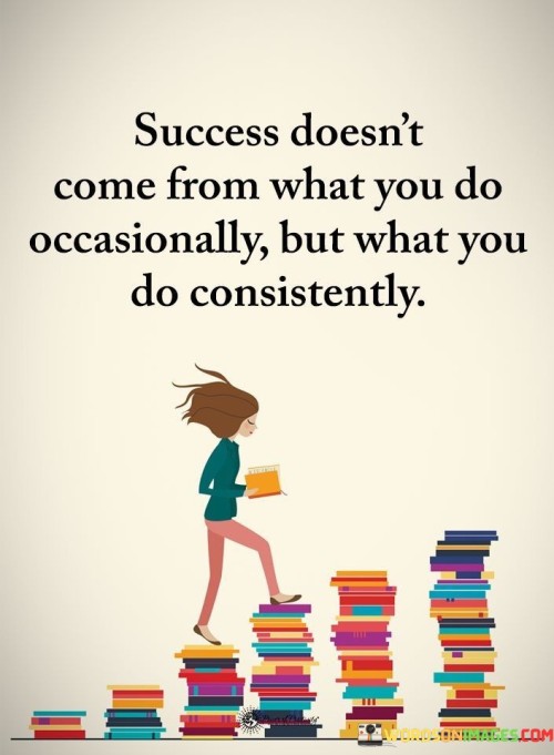 success doesn't come from what you do occasionally but what