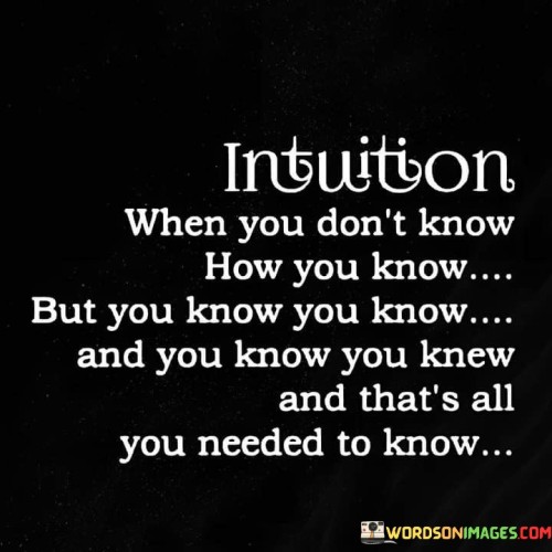 Intuition When You Don't Know How Quotes