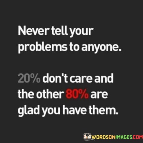 Never Tell Your Problems To Anyone 20% Don't Care And The Quotes