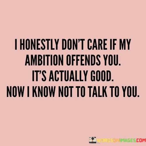 I Honestly Don't Care If My Ambition Offends Quotes