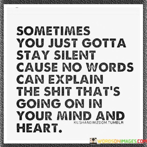 Sometimes You Just Gotta Stay Silent Cause Quotes