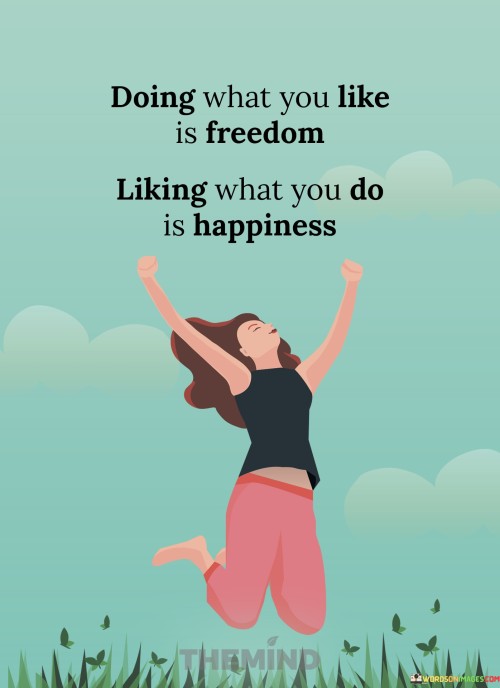 Doing What You Like Is Freedom Quotes