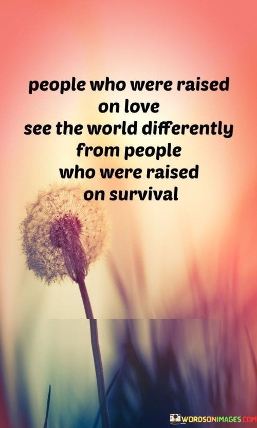 People Who Were Raised On Love See The World Differently Quotes