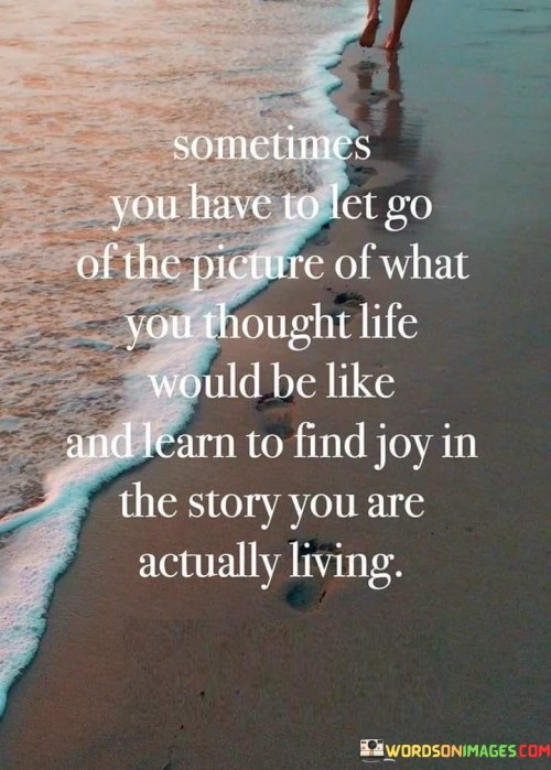 Sometimes You Have To Let Go Of The Picture Of What You Thought Life Would Be Like Quotes