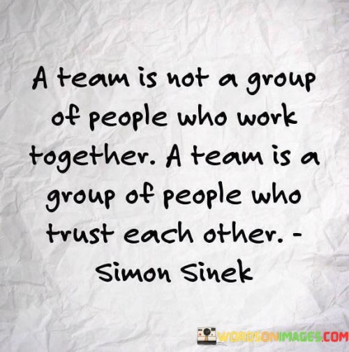 A Team Is Not A Group Of People Who Work Together Quotes