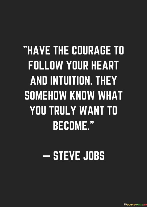Have The Courage To Follow Your Heart And Intuition They Somehow Know Quotes
