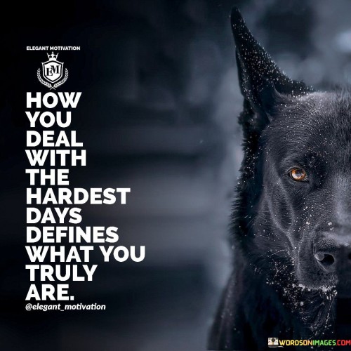 How You Deal With The Hardest Days Defines What You Truly Are Quotes