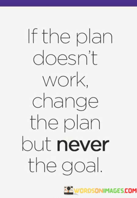 If The Plan Doesn't Work Change The Plan But Never The Goal Quotes