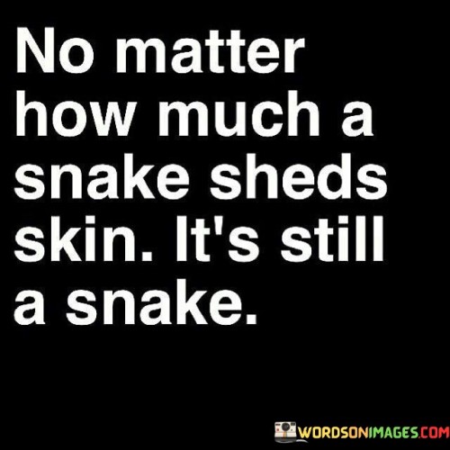 No Matter How Much A Snake Sheds Skin Quotes