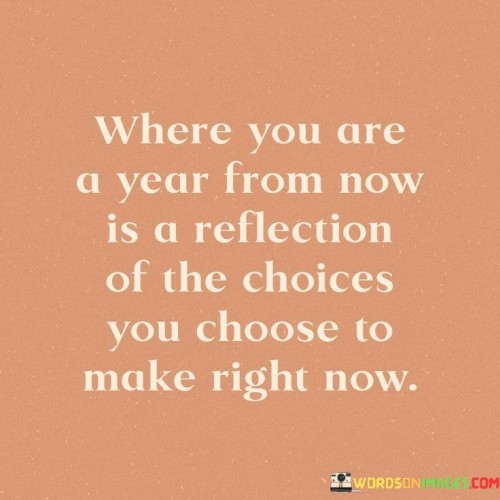 Where You Are A Year From Now Is A Reflection Of The Quotes